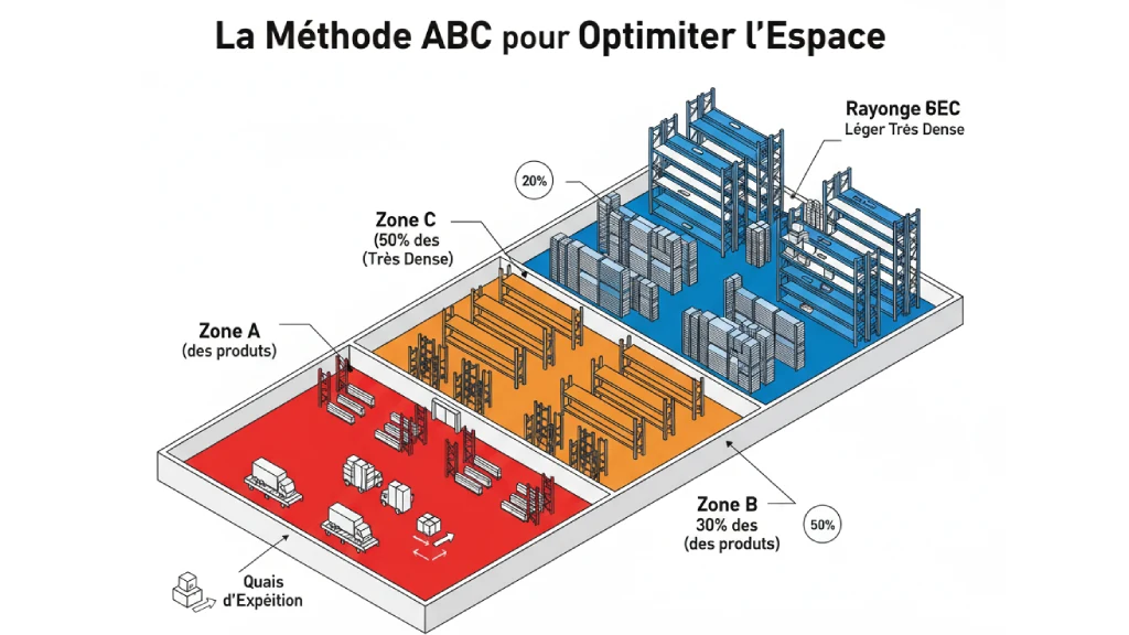 Infographie Methode ABC et placement en entrepot