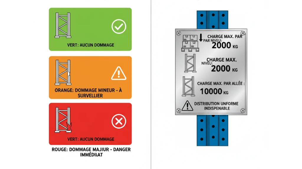 Plaque de charge et système de feux tricolores